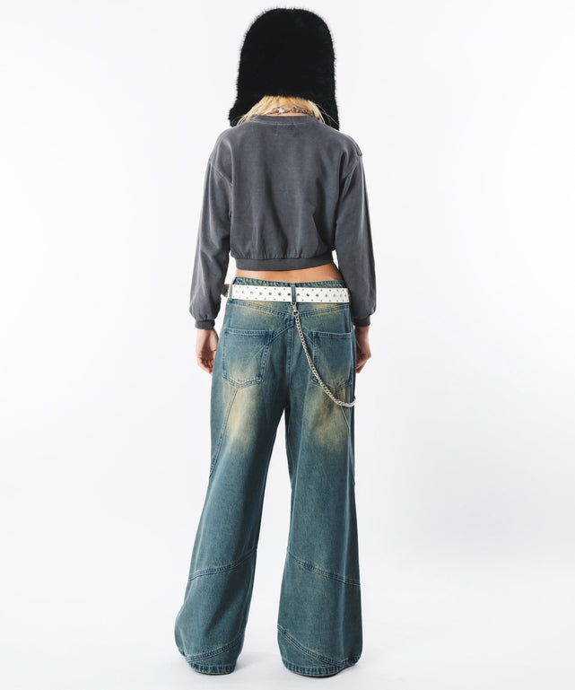 デニム中濃加工 モデル：172cm L着用