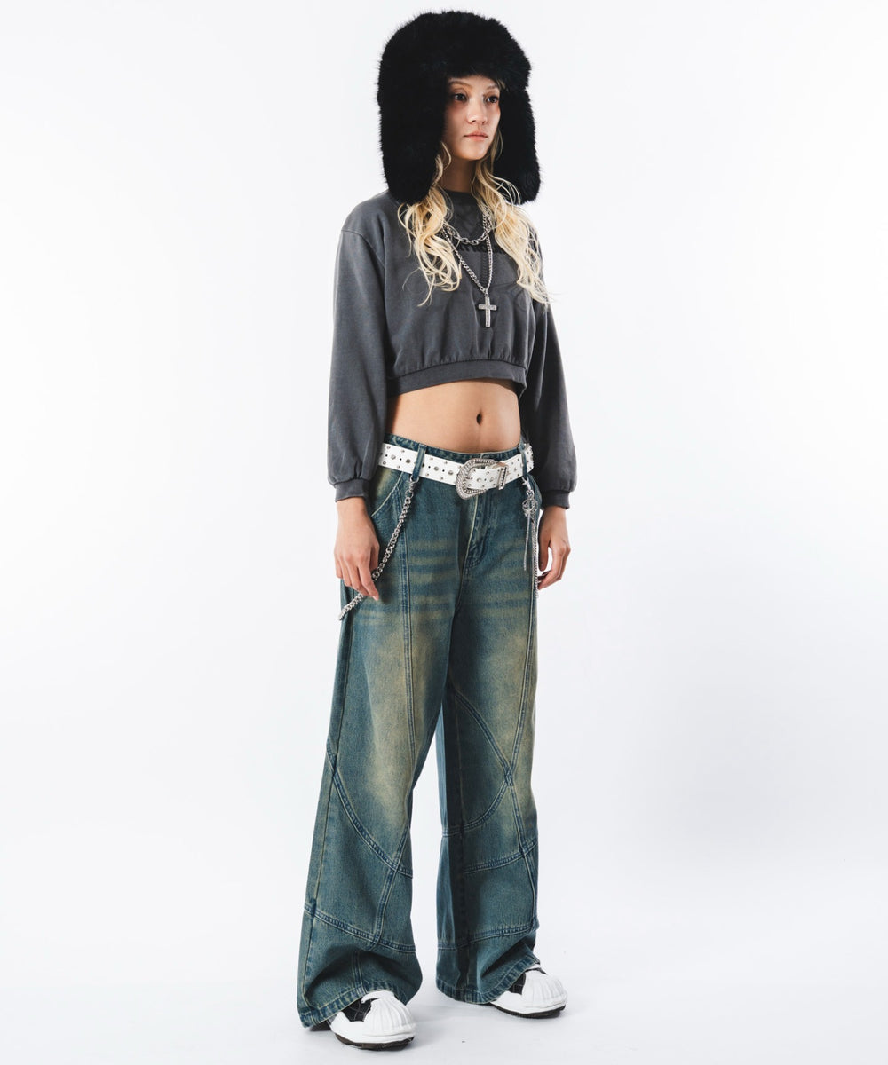 デニム中濃加工 モデル：172cm L着用