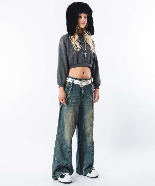 デニム中濃加工 モデル：172cm L着用