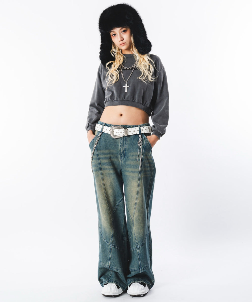 デニム中濃加工 モデル：172cm L着用