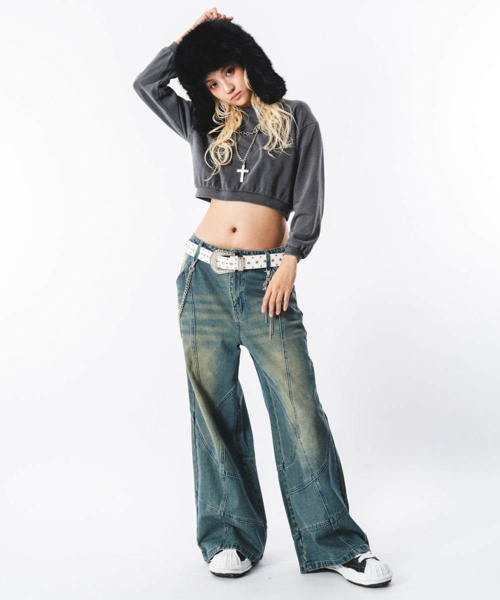 デニム中濃加工 モデル：172cm L着用