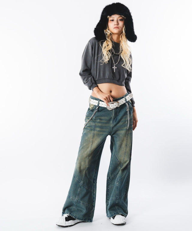 デニム中濃加工 モデル：172cm L着用