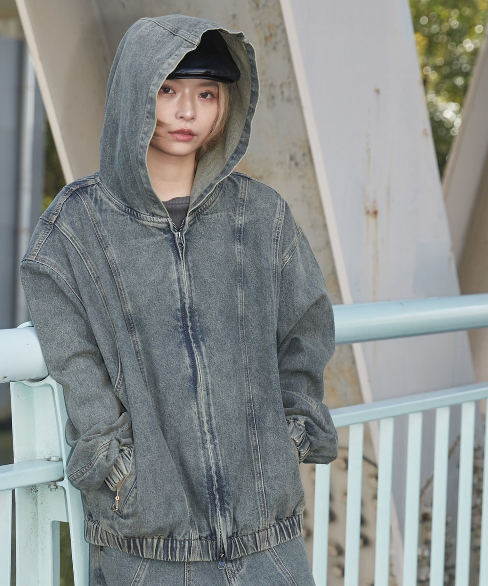 デニム淡加工 モデル：169cm F着用