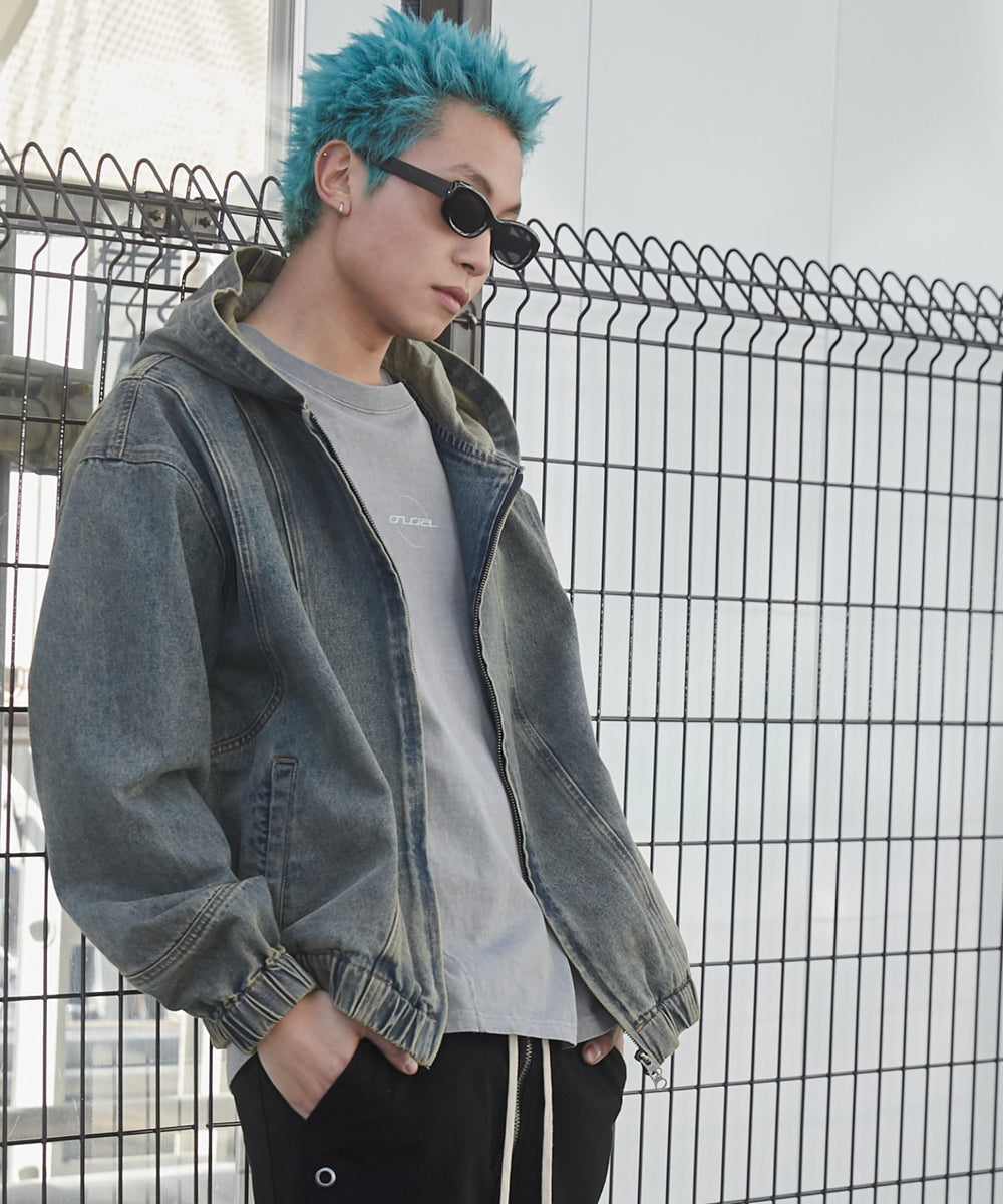 デニム淡加工 モデル：178cm F着用