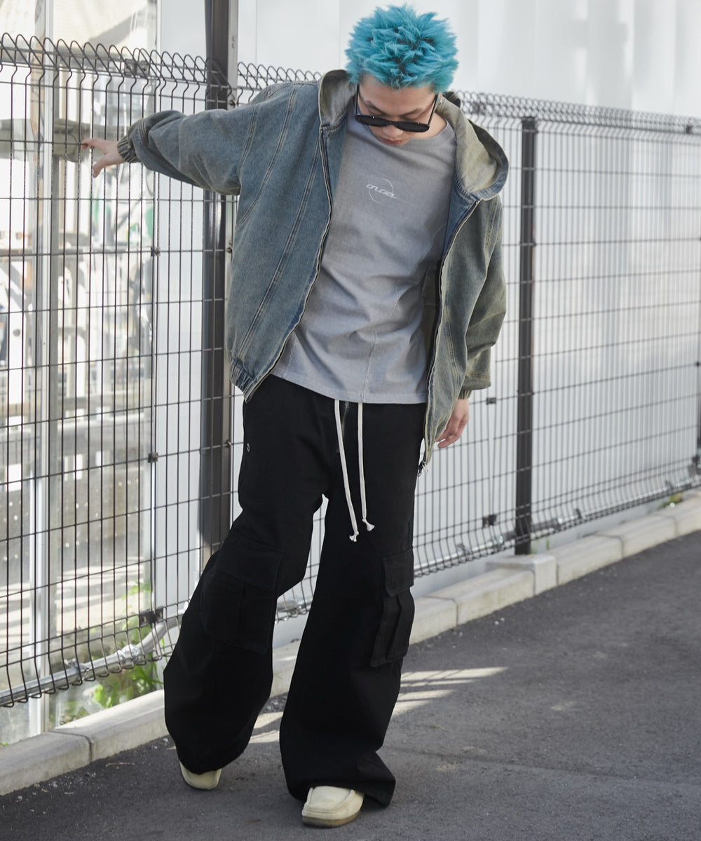 デニム淡加工 モデル：178cm F着用