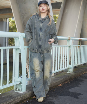 デニム淡加工 モデル：169cm F着用