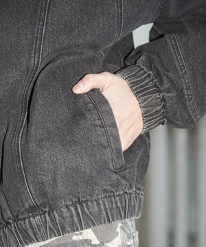 スウィッチングデニムフードブルゾン