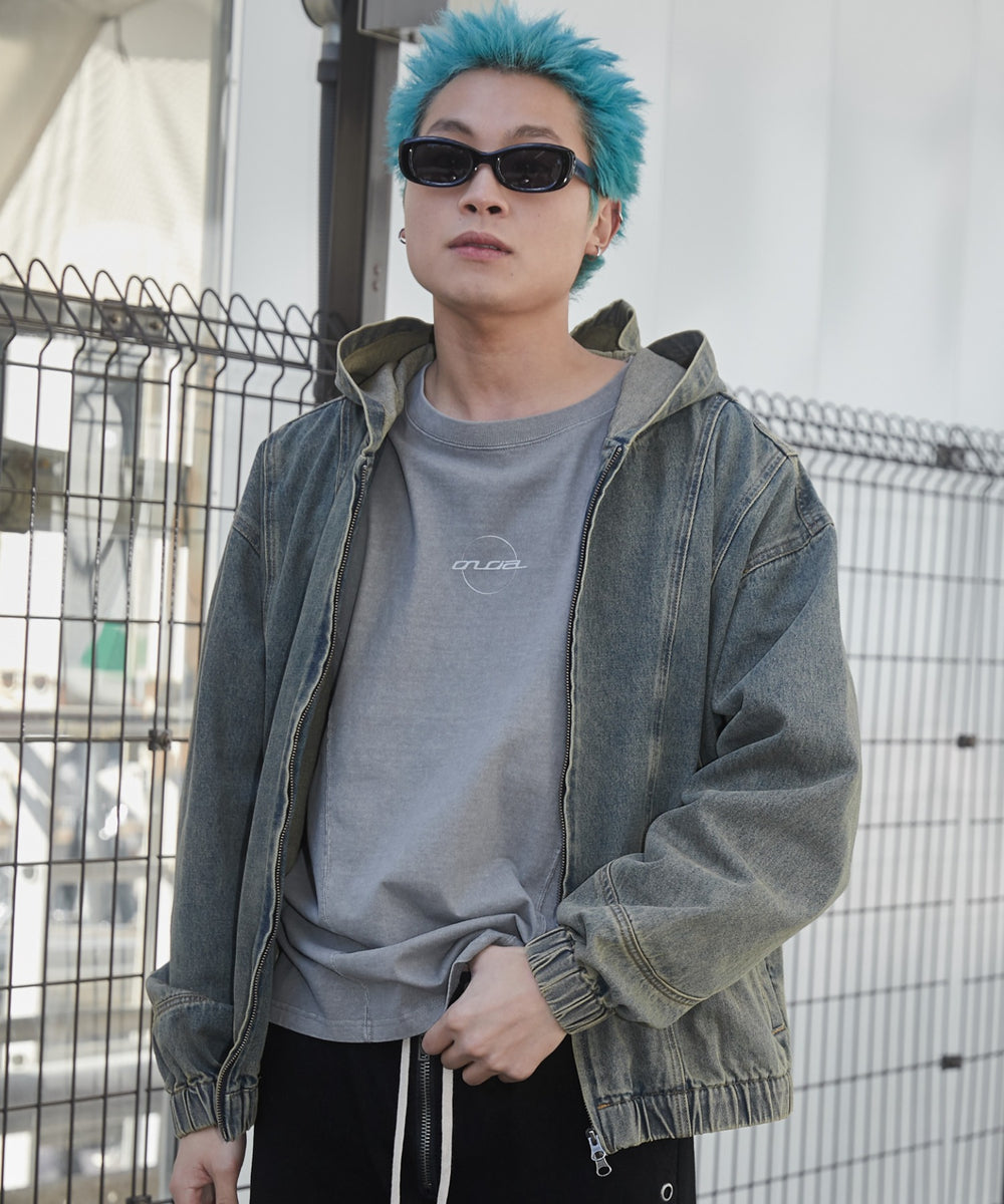 デニム淡加工 モデル：178cm F着用