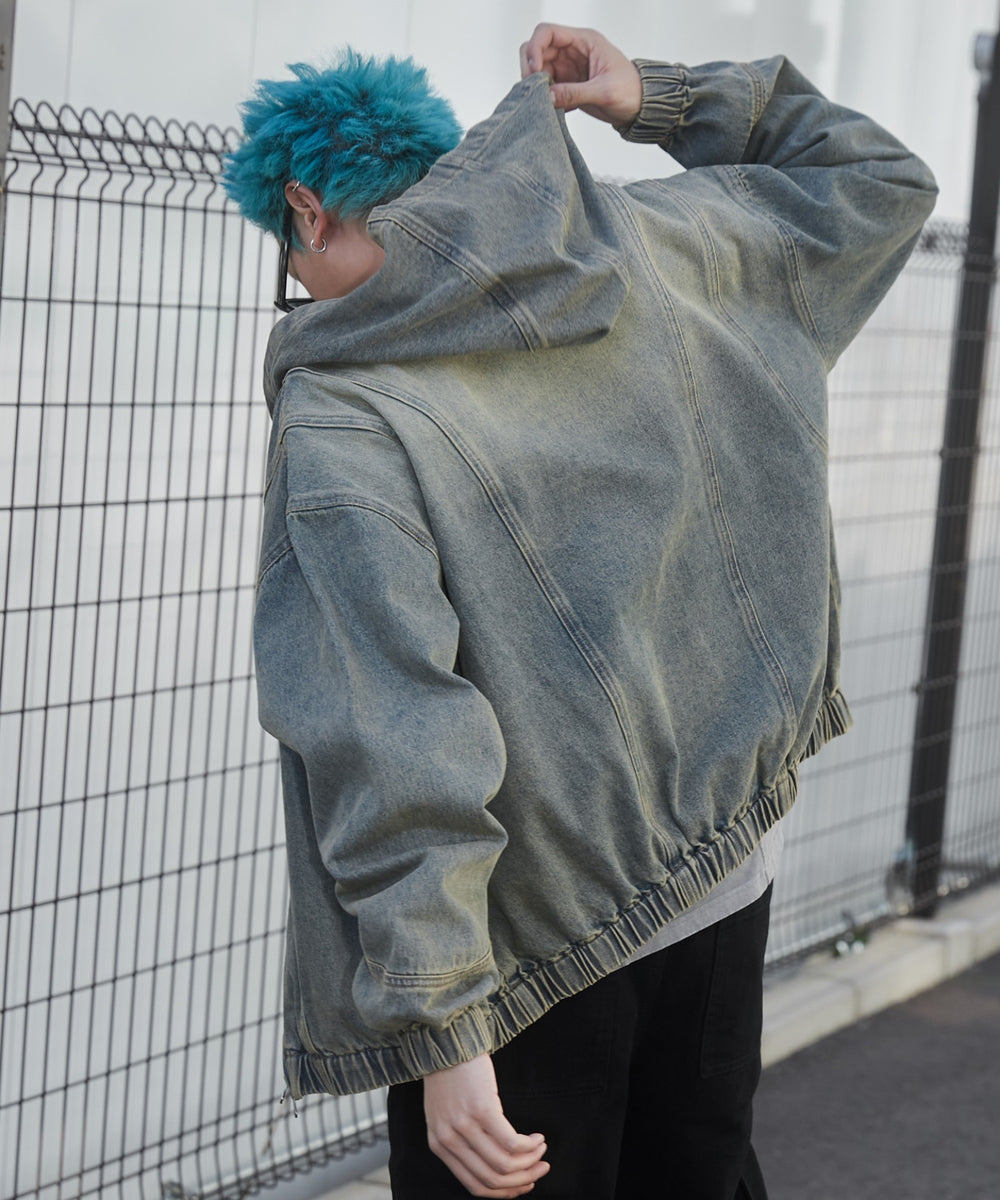 デニム淡加工 モデル：178cm F着用