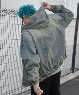 デニム淡加工 モデル：178cm F着用