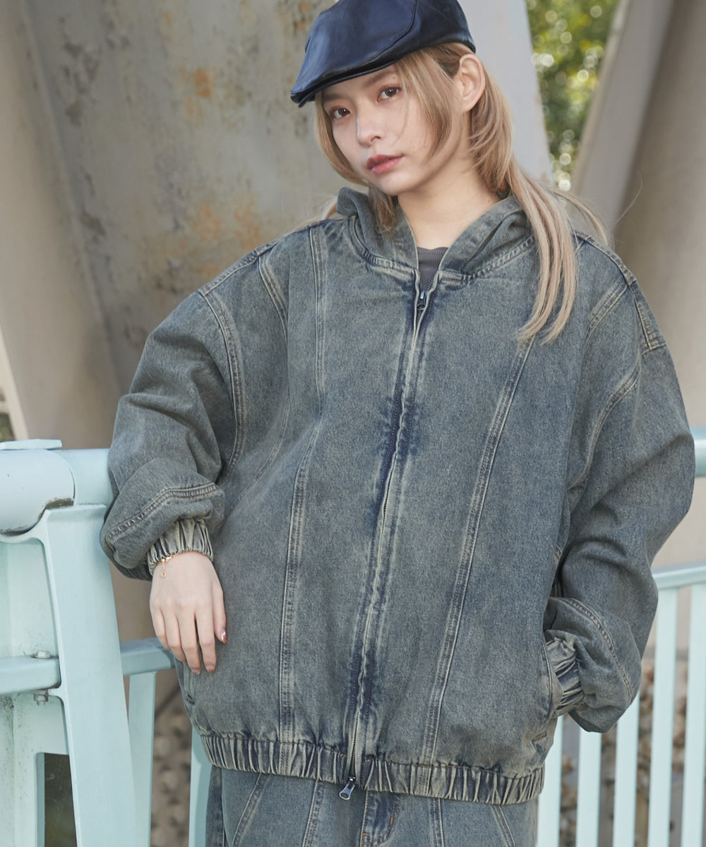 デニム淡加工 モデル：169cm F着用