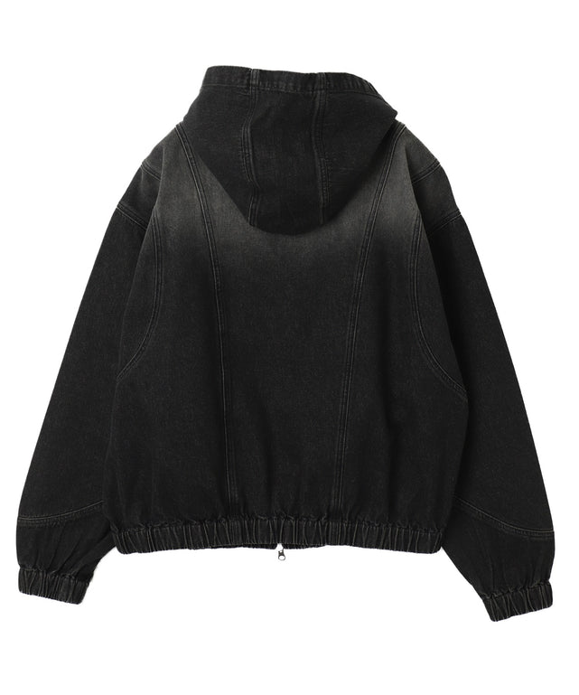 スウィッチングデニムフードブルゾン