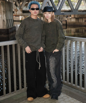 ピグメントロゴニットプルオーバー