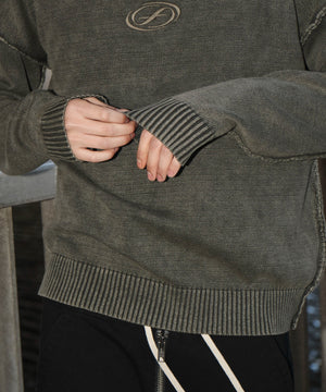 ピグメントロゴニットプルオーバー