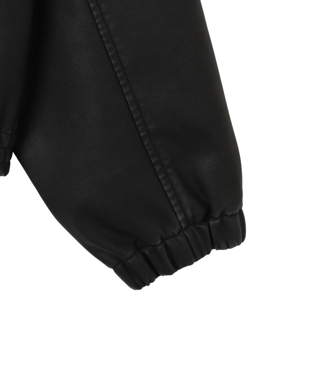 合皮ダメージアップリケブルゾン