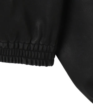 合皮ダメージアップリケブルゾン