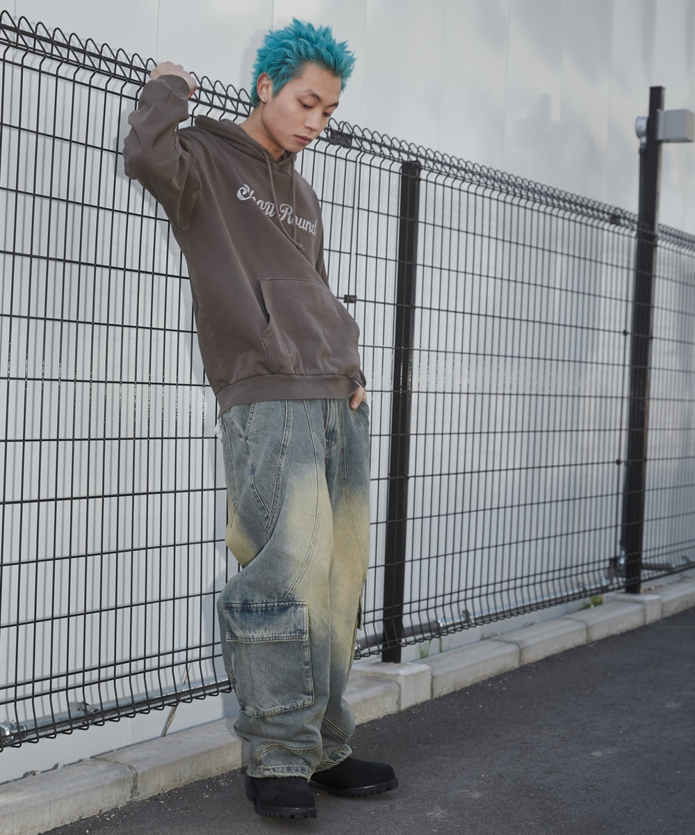 デニム淡加工 モデル：178cm L着用