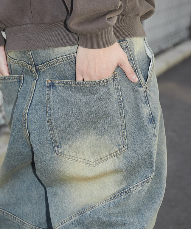 スウィッチングデニムカーゴパンツ