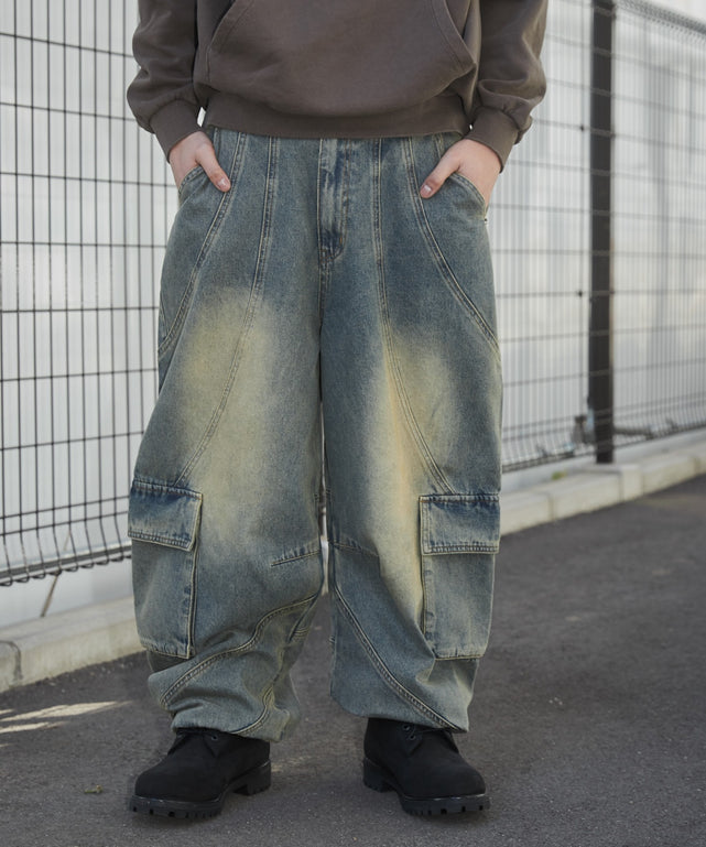 デニム淡加工 モデル：178cm L着用