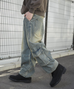 デニム淡加工 モデル：178cm L着用