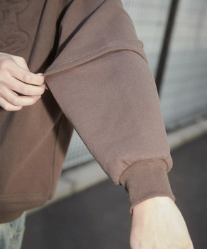 ダメージアップリケレイヤードZIPパーカー