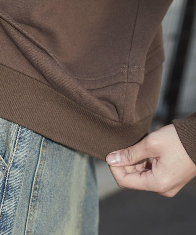 ダメージアップリケレイヤードZIPパーカー