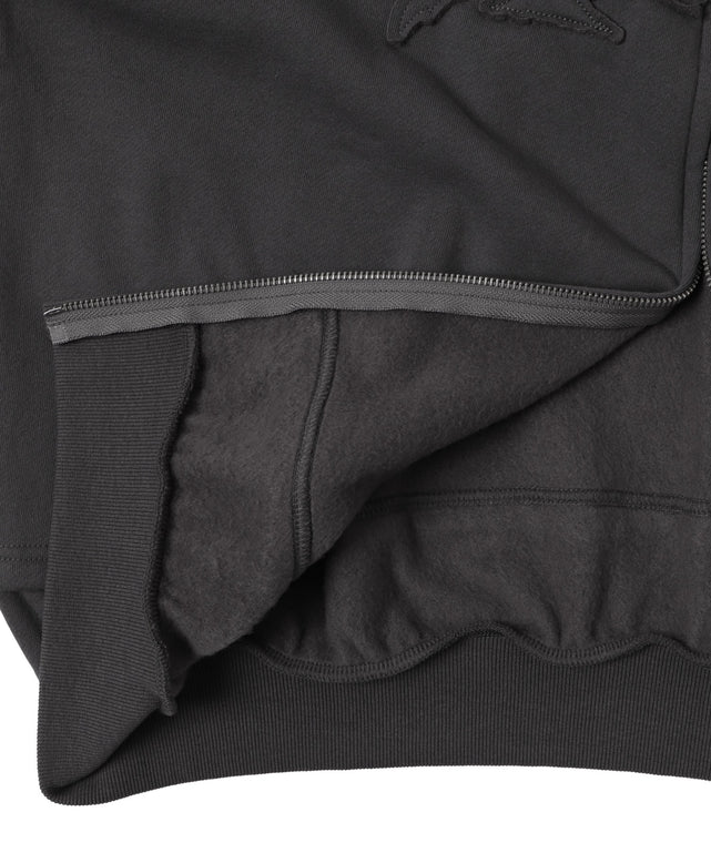 ダメージアップリケレイヤードZIPパーカー