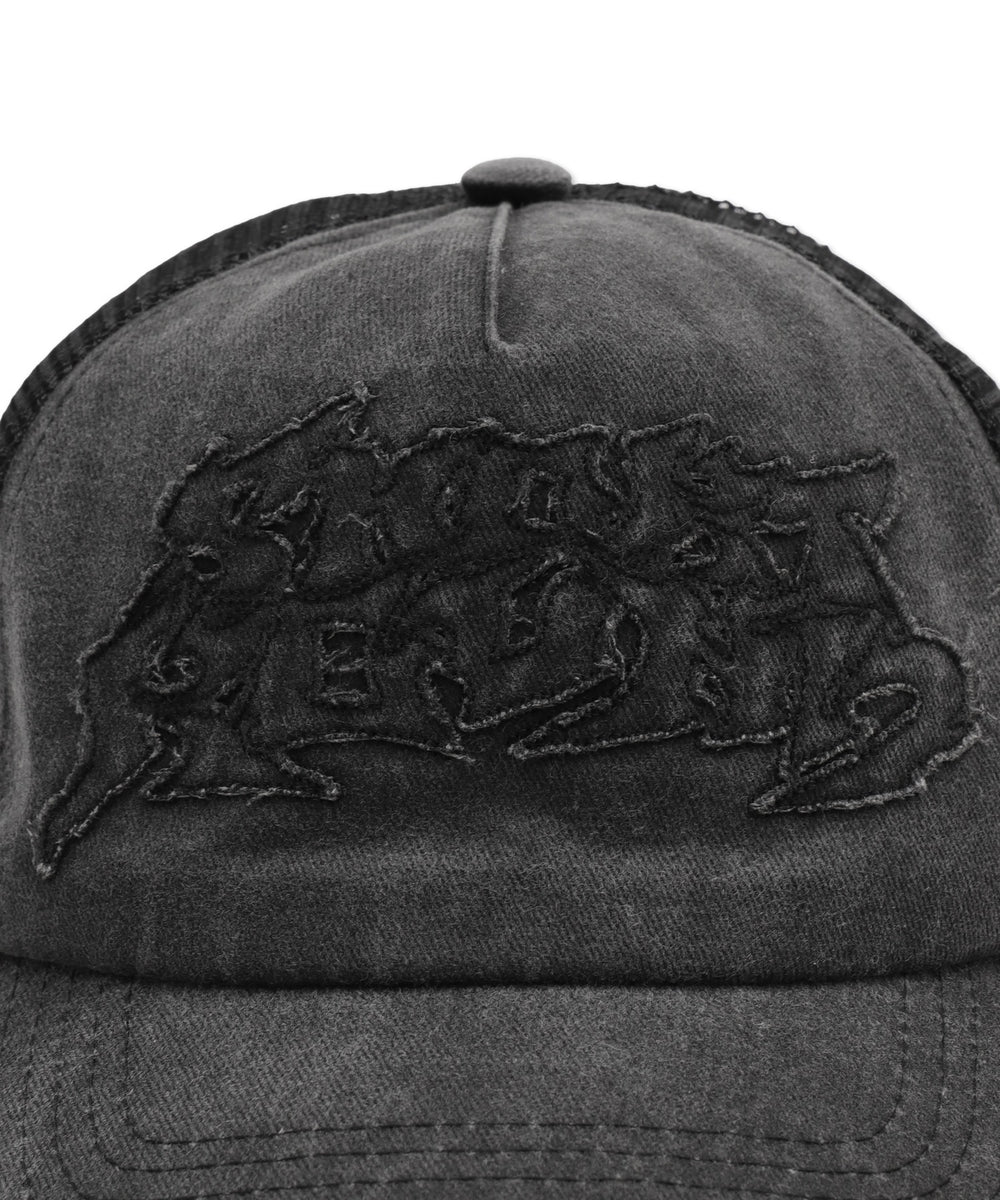 ダメージアップリケメッシュキャップ