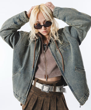 デニム淡加工 モデル：172cm L着用