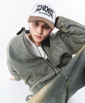 デニム淡加工 モデル：180cm L着用