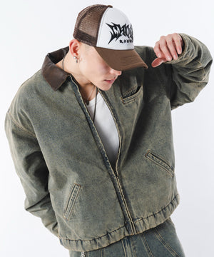 デニム淡加工 モデル：180cm L着用