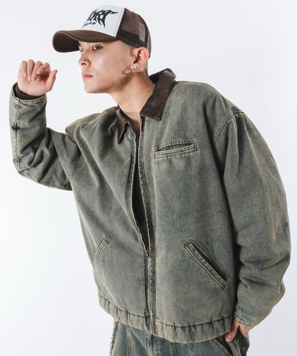 デニム淡加工 モデル：180cm L着用