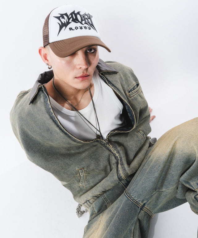 デニム淡加工 モデル：180cm L着用