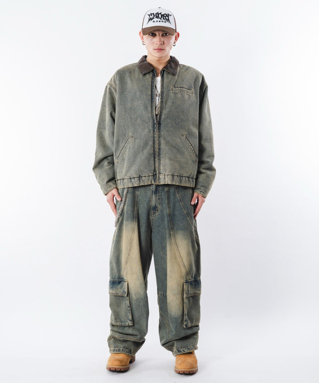 デニム淡加工 モデル：180cm L着用