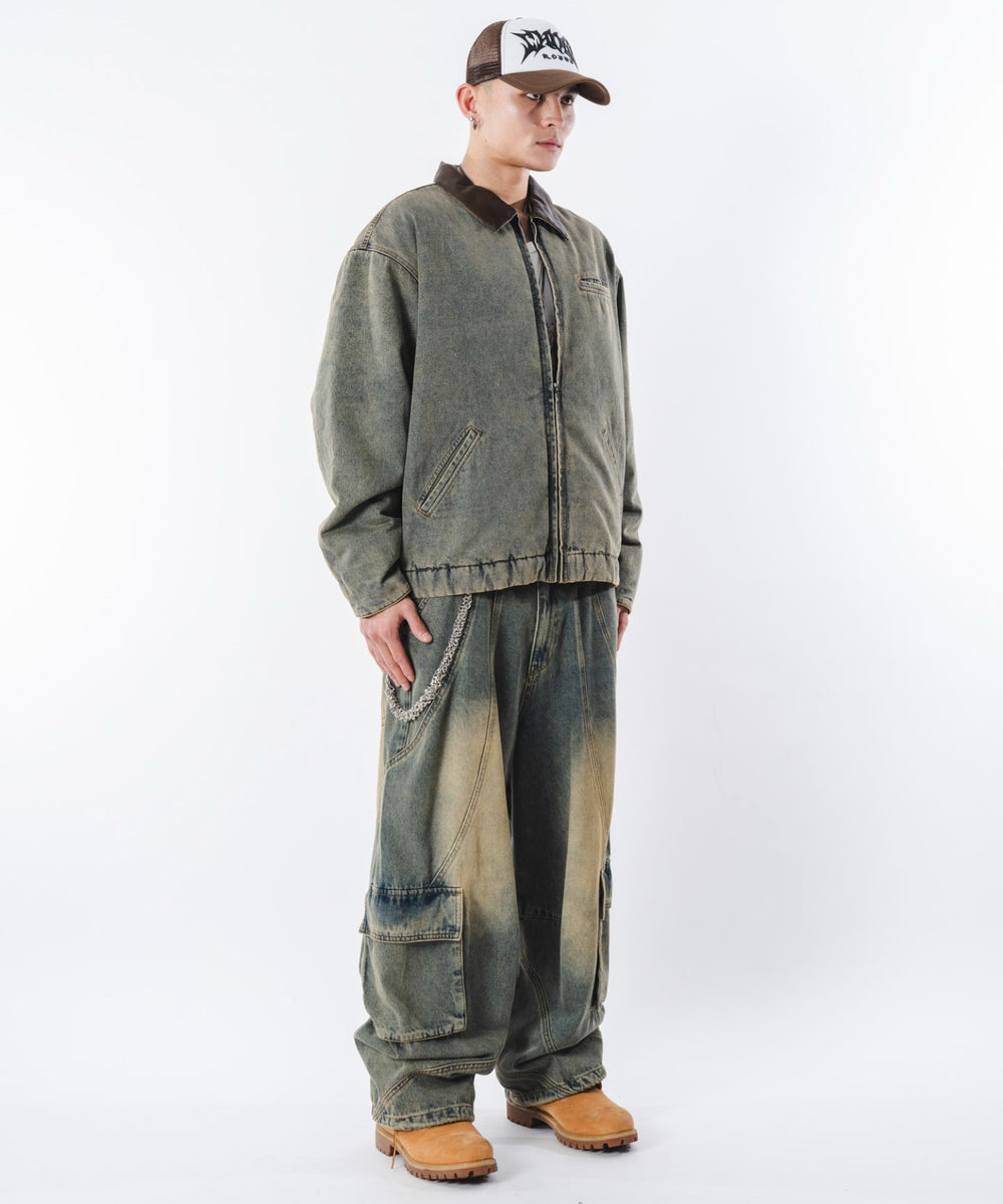 デニム淡加工 モデル：180cm L着用