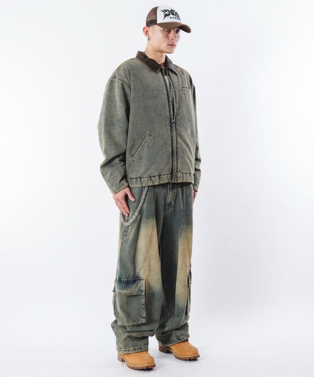 デニム淡加工 モデル：180cm L着用