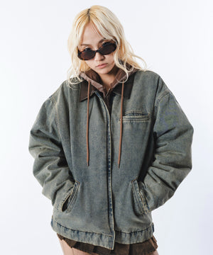 デニム淡加工 モデル：172cm L着用