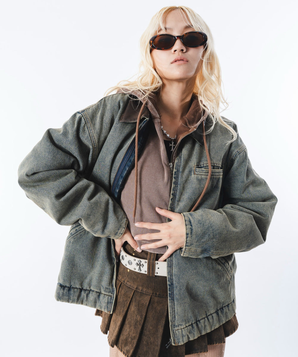 デニム淡加工 モデル：172cm L着用