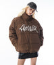 パファーグラフィックブルゾン/ブラウン　モデル：172cm L着用