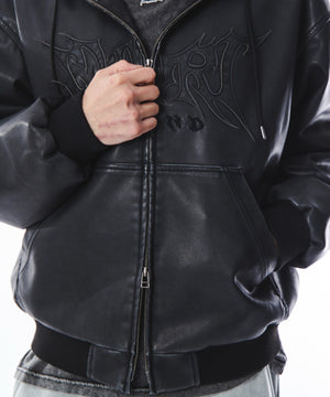 PUファーフードパファーブルゾン