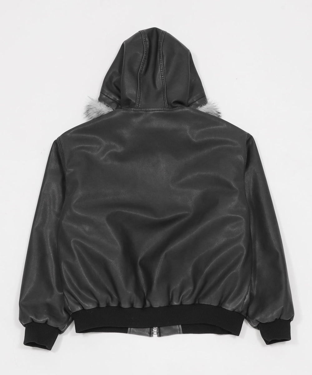 PUファーフードパファーブルゾン