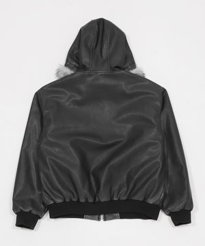 PUファーフードパファーブルゾン