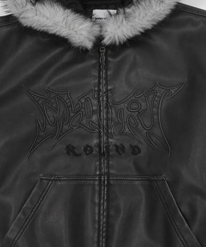 PUファーフードパファーブルゾン