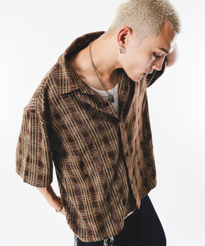 ブラウンチェック　モデル：180cm L着用