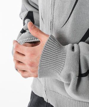 トライバルニットZIPパーカー