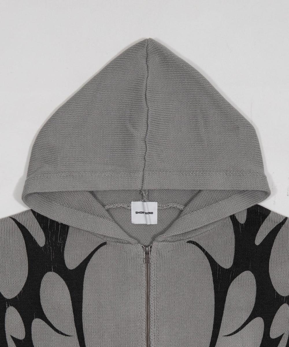 トライバルニットZIPパーカー