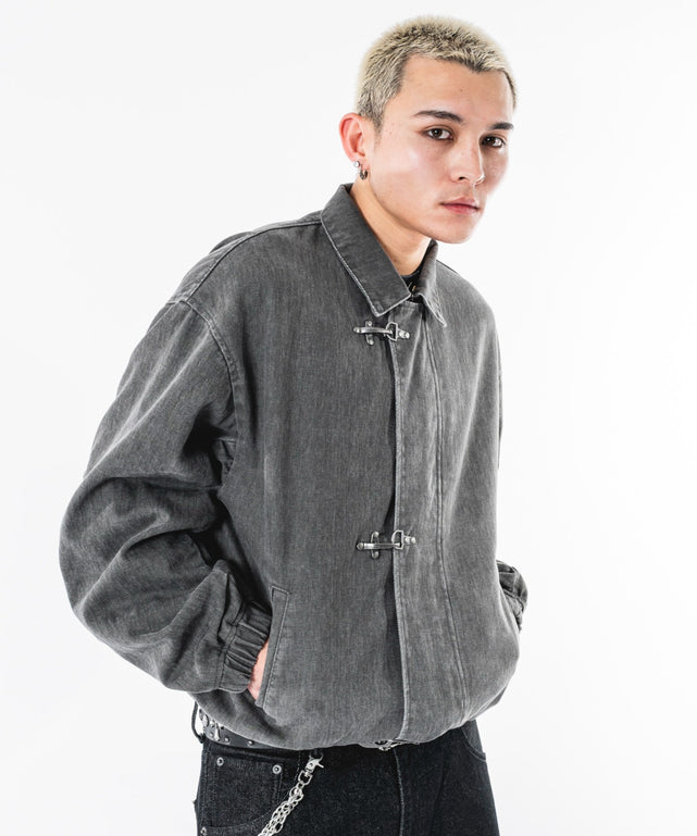 ファイヤーマンジャケット/グレー モデル：180cm L着用