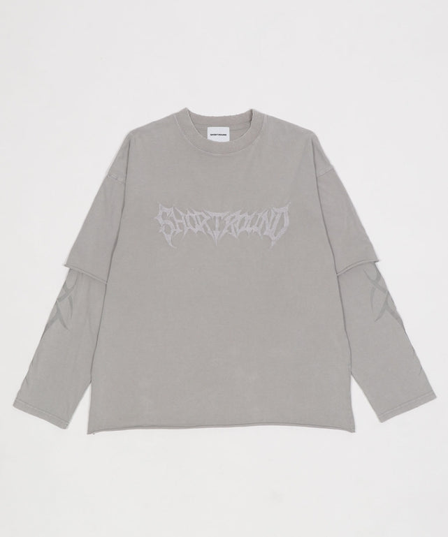 ブリーチレイヤードグラフィックT（LS）/グレー