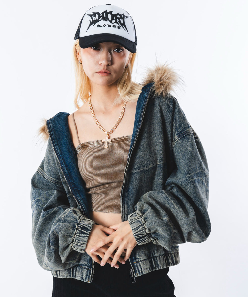 デニム淡加工 モデル：172cm M着用