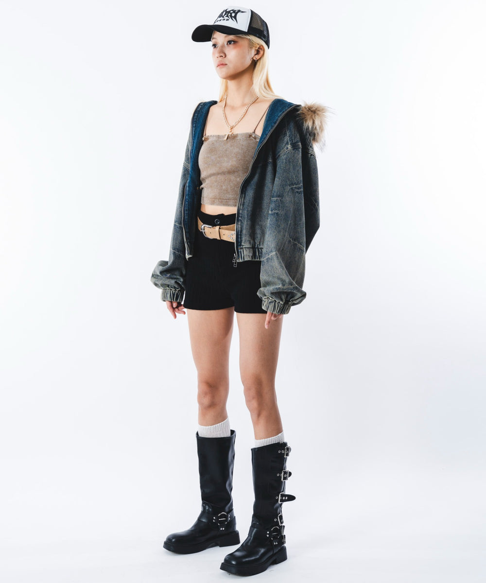 デニム淡加工 モデル：172cm M着用